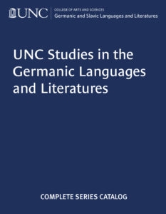 UNC Studies in the Germanic Languages and Literatures catalog